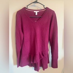 NEW Isaac Mizrahi Live Cashmere Sweater (Burgundy) - Size M